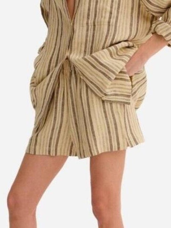 MATE the Label Pants - NWT MATE The Label 100% Organic Linen Shorts Pull On Striped Coastal Size XL
